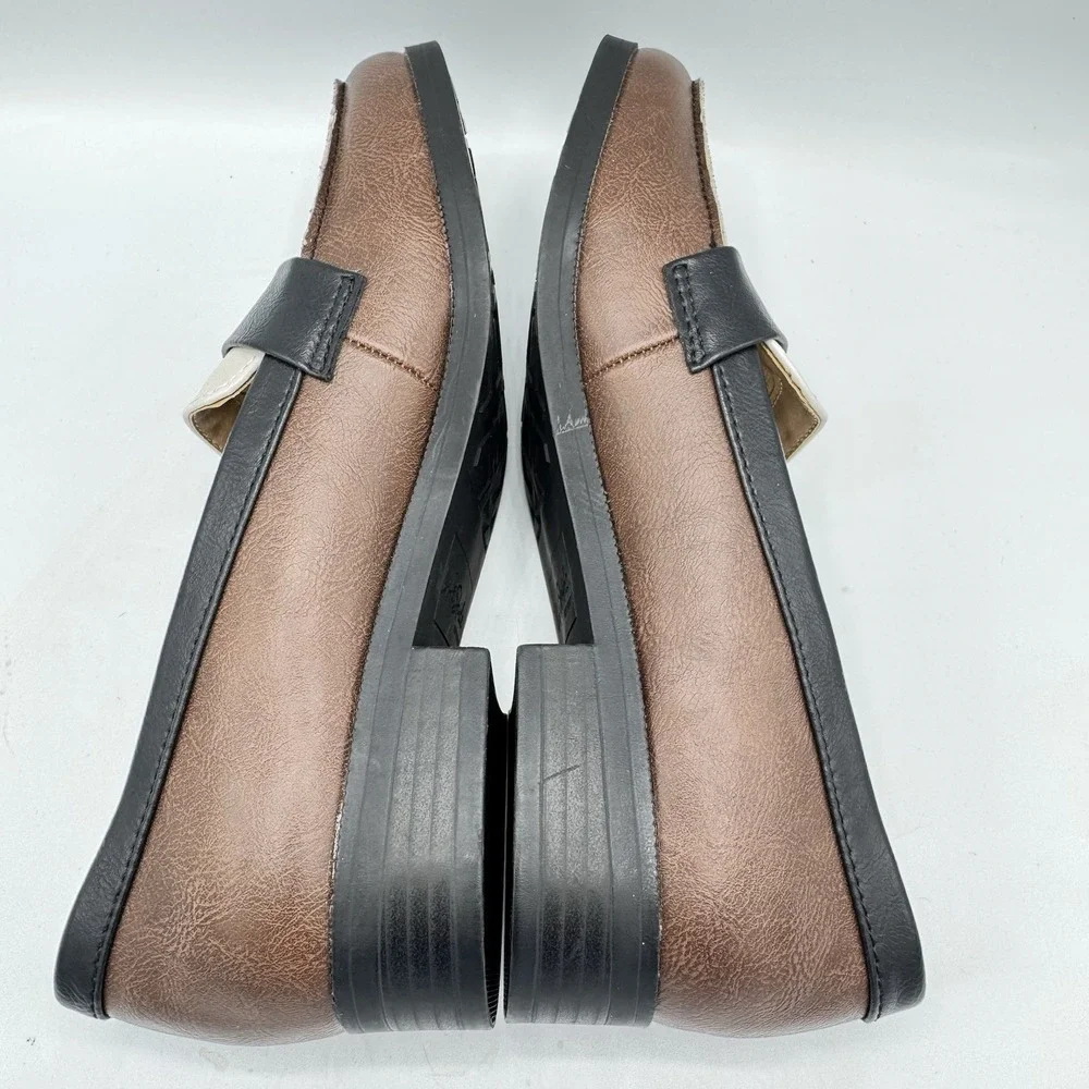 LifeStride Sonoma 2 Loafers Womens 6.5M Comfort Brown Black White Slip On